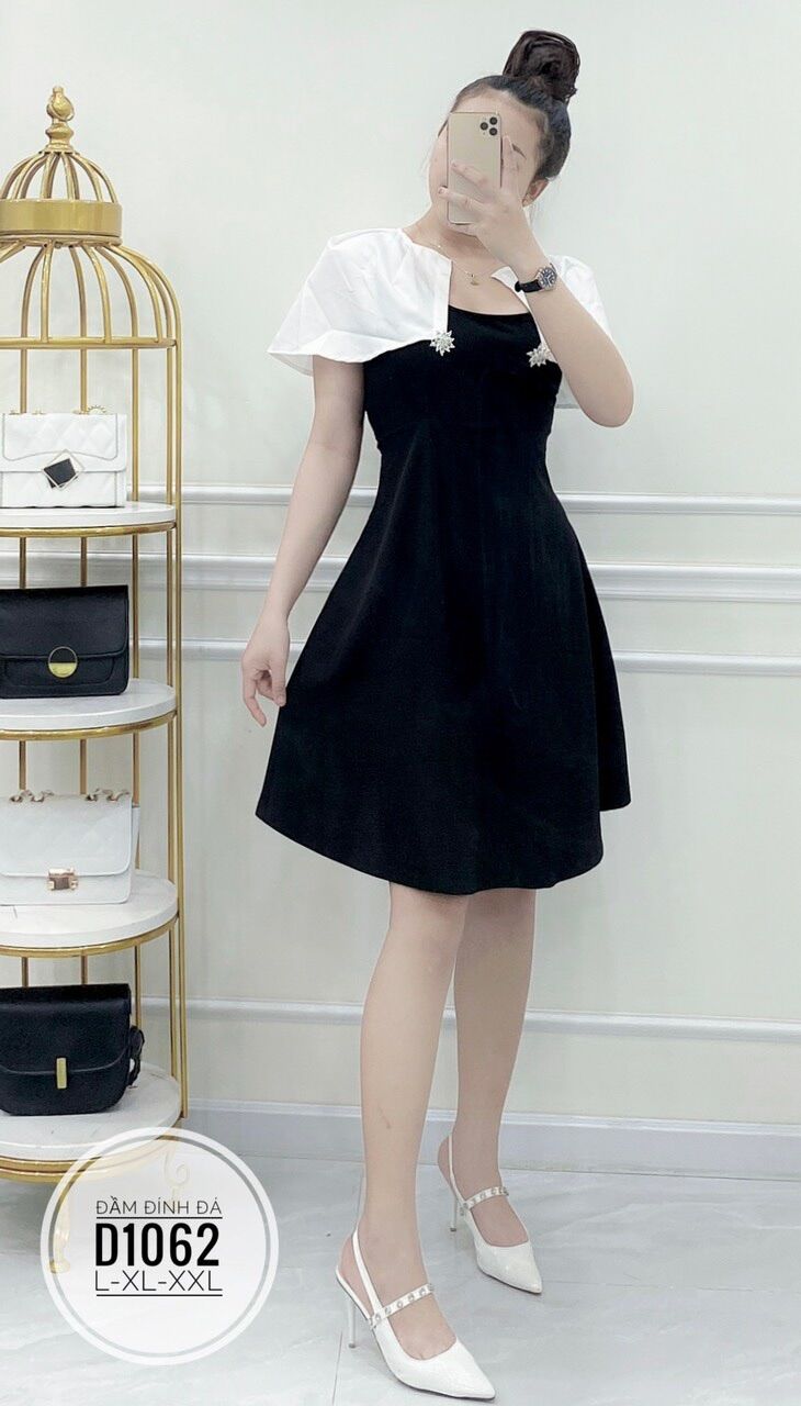 Bigsize 60- 90kg đầm khoác đính đá