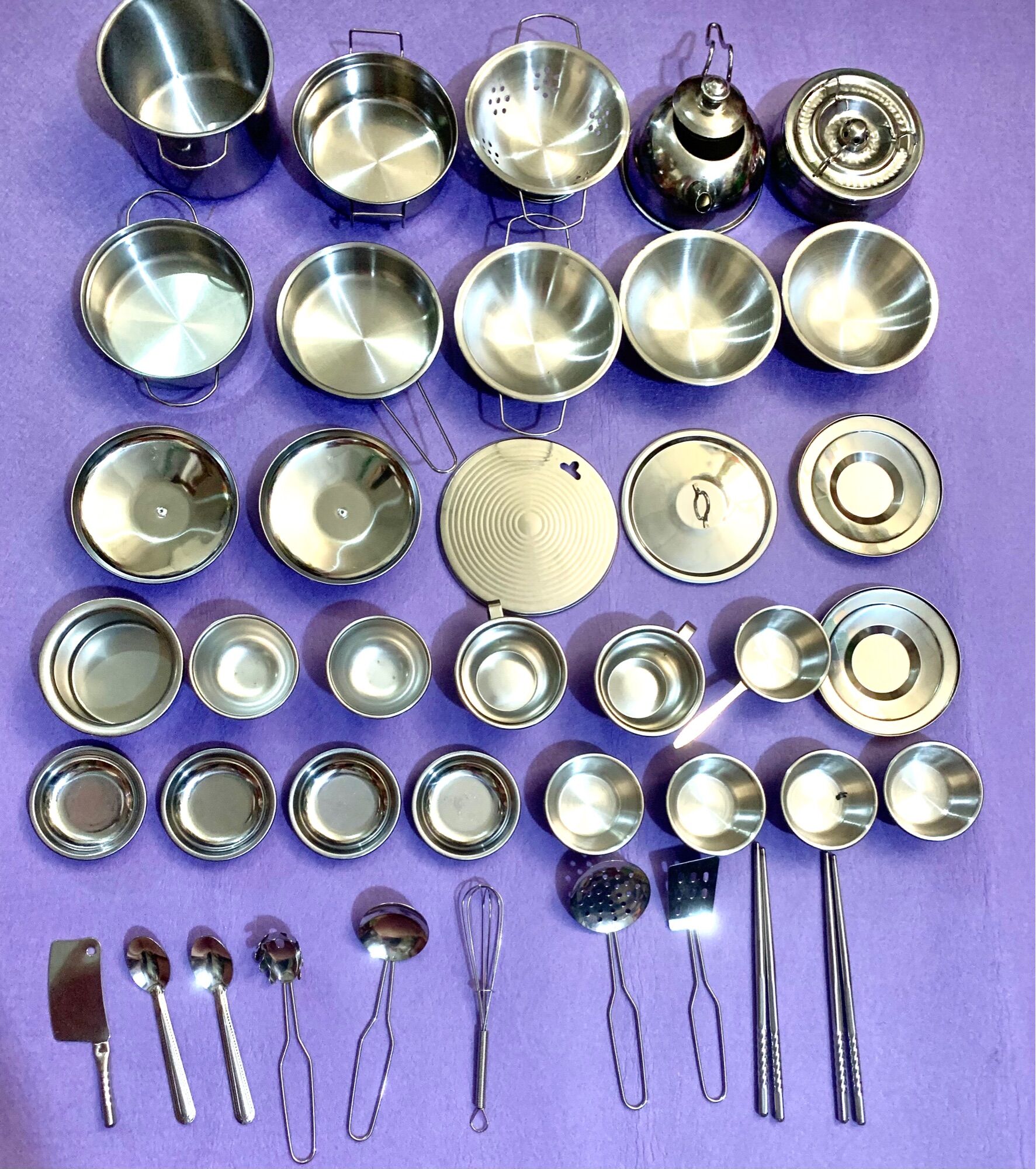 Bộ đồ chơi nấu ăn inox 40 món