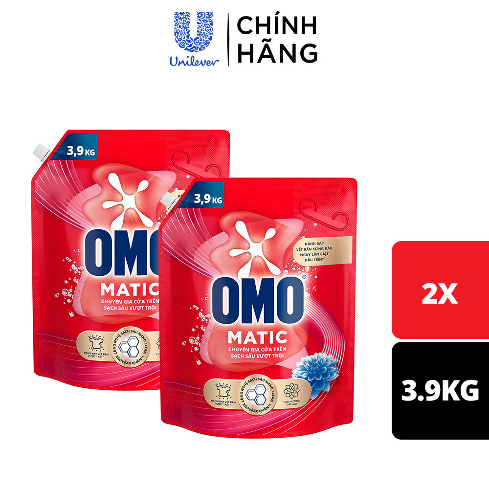 Combo 2 túi Nước giặt OMO Matic Sạch sâu vượt trội 3.9kg