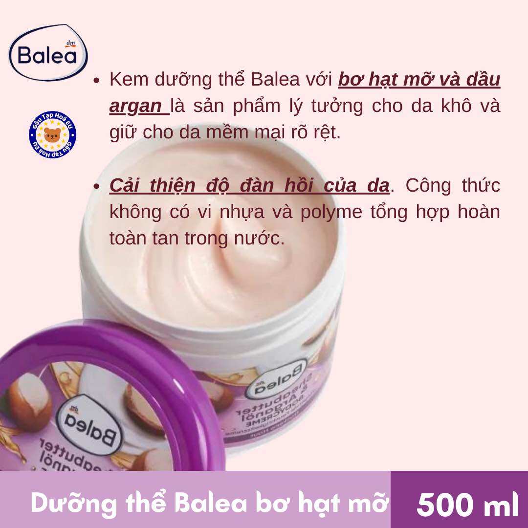Kem dưỡng thể bơ hạt mỡ Balea, 500ml [ Hàng Đức]