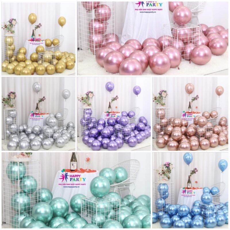 Combo 10 cái bóng siêu nhũ mạ Chrome 30cm bóng Crom chrome trang trí sinh nhật