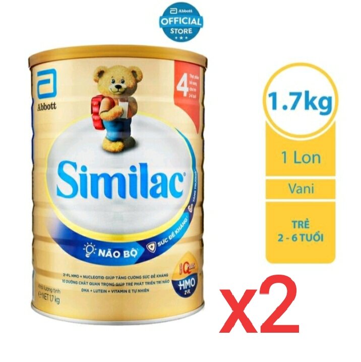 [Chính hãng, mẫu mới Hoa Kỳ] Combo 2 hộp Sữa bột Similac 4 IQ HMO 1.7kg cho trẻ 2-6 tuổi thumbnail