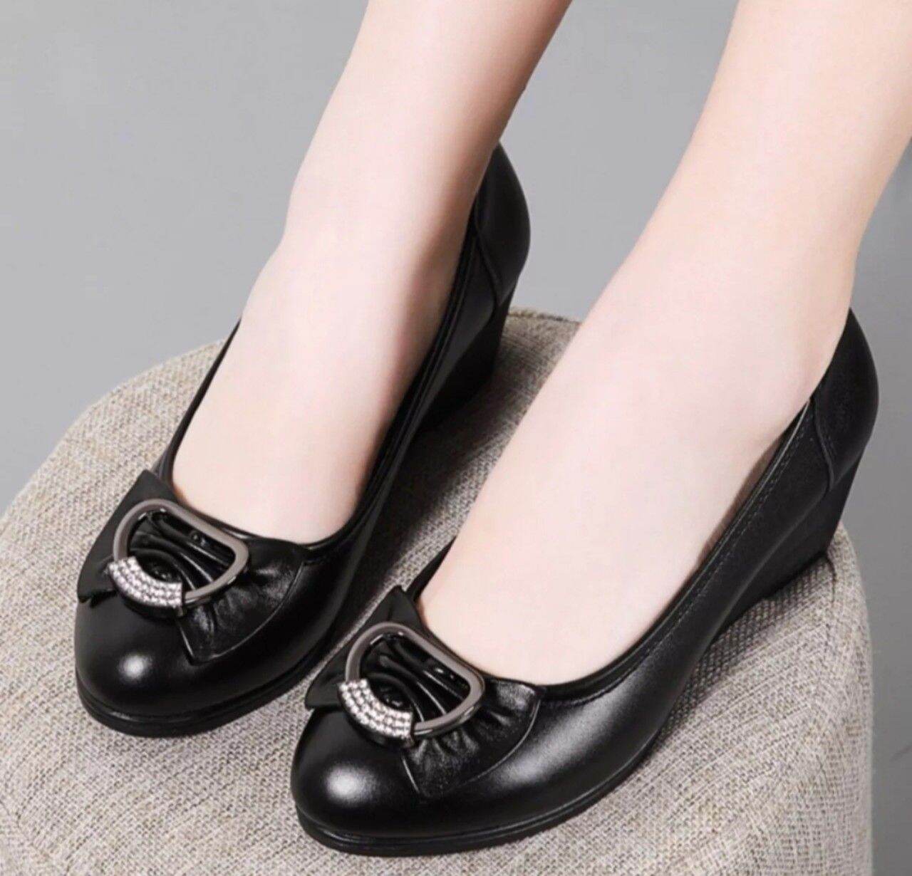 Giày búp bê da xịn đế độn khóa mới ms02