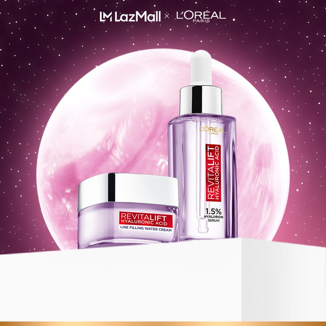 Bộ Serum 30ml và kem dưỡng 15ml siêu cấp ẩm giảm nếp nhăn L'Oreal Paris Revitalift Hyaluronic Acid 1.5%