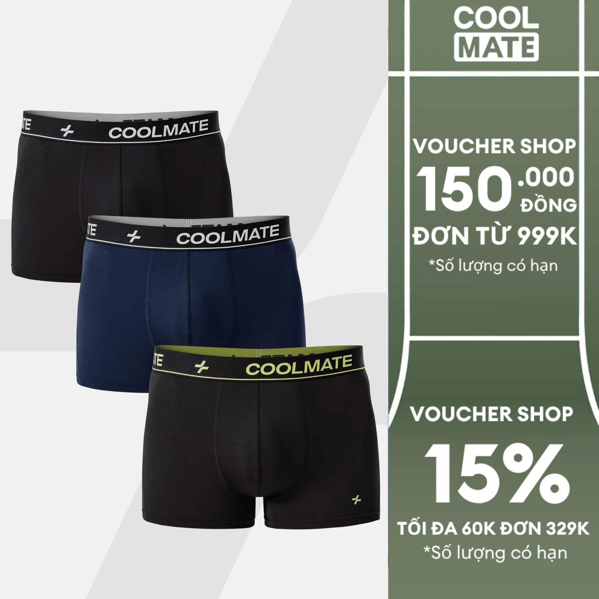 Combo 3 Quần Lót Nam Trunk AirMax Mesh Thoáng mát, Nhanh Khô, Co giãn - Coolmate