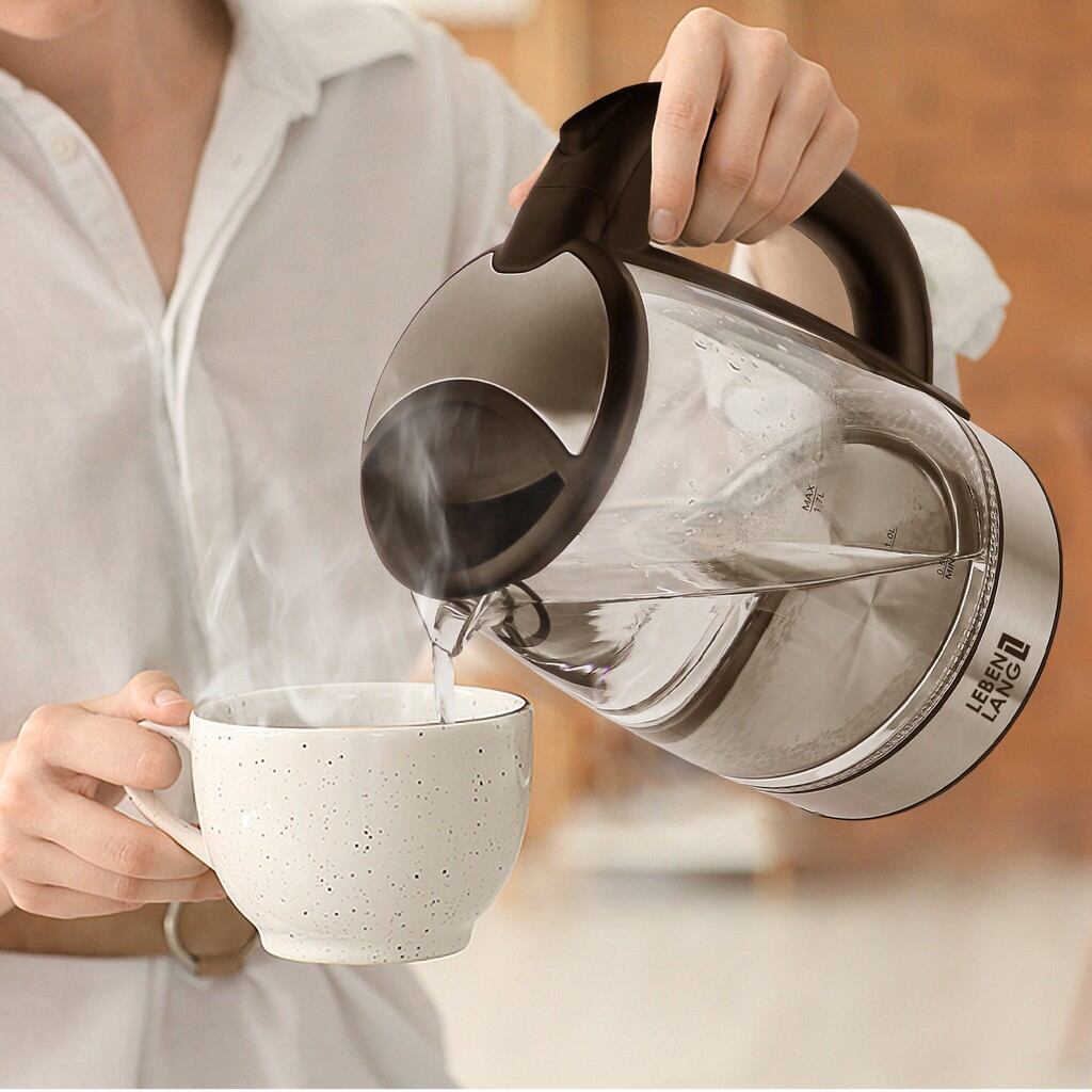 Ấm siêu tốc thuỷ tinh Lebenlang Đức 1.7L