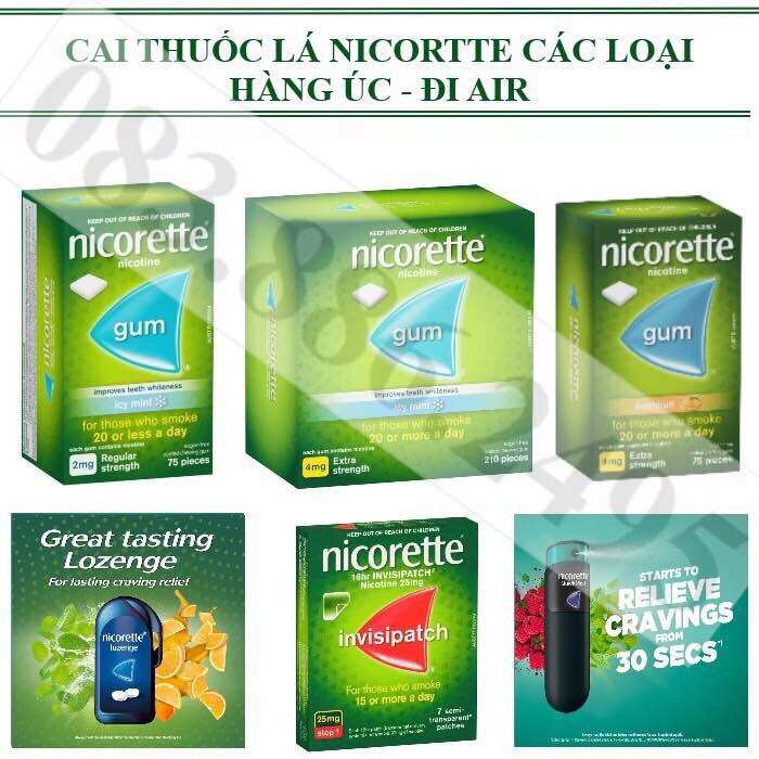Cai thuố.c lá nicorette các loại hàng úc