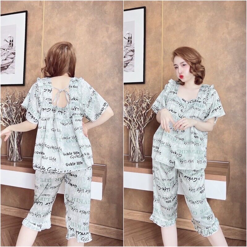 (50-110kg) Đồ bộ Lụa Satin Ren Bigsize cao cấp - Lửng