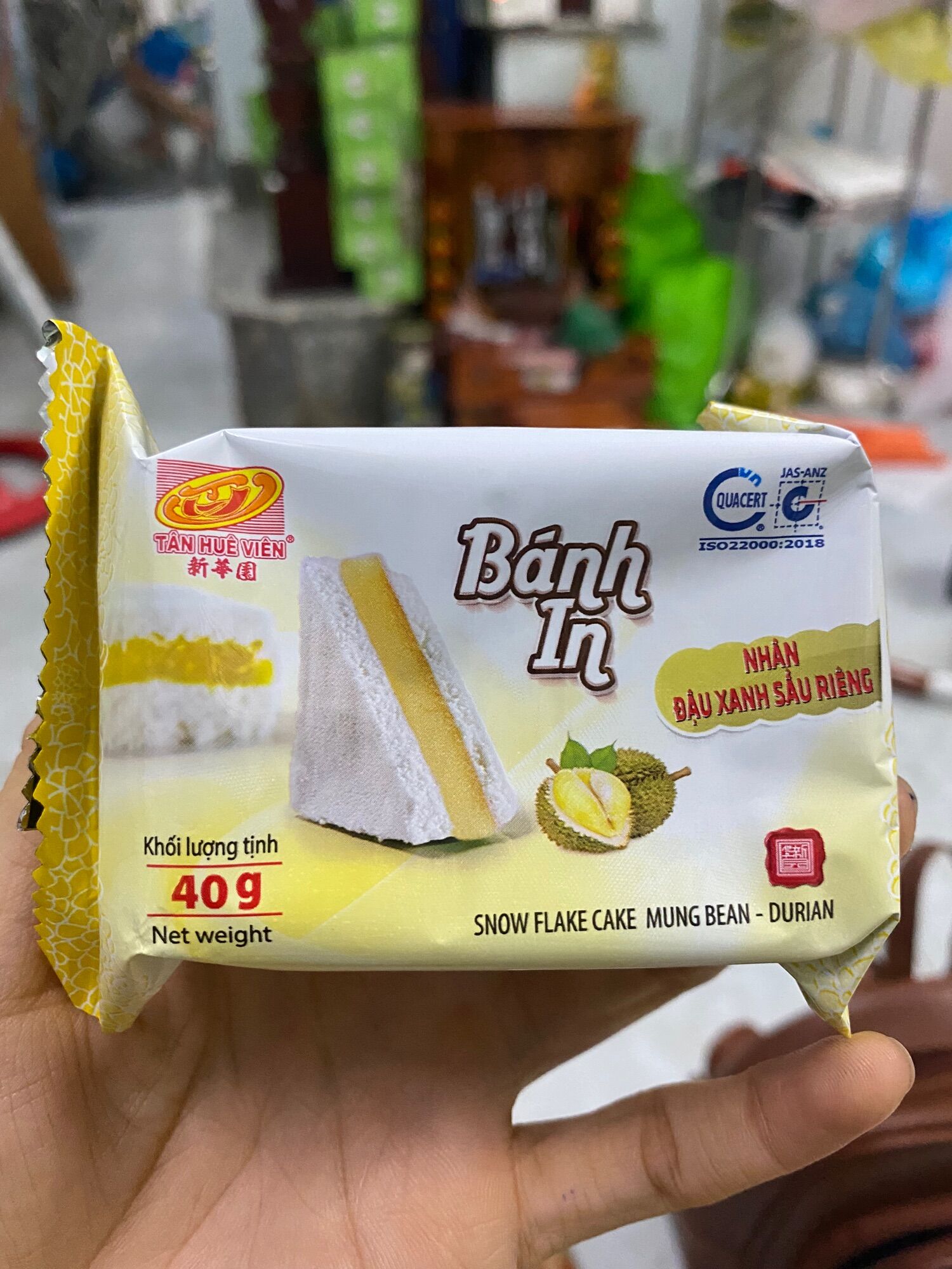 Bánh in nhân đậu xanh sầu riêng 40g