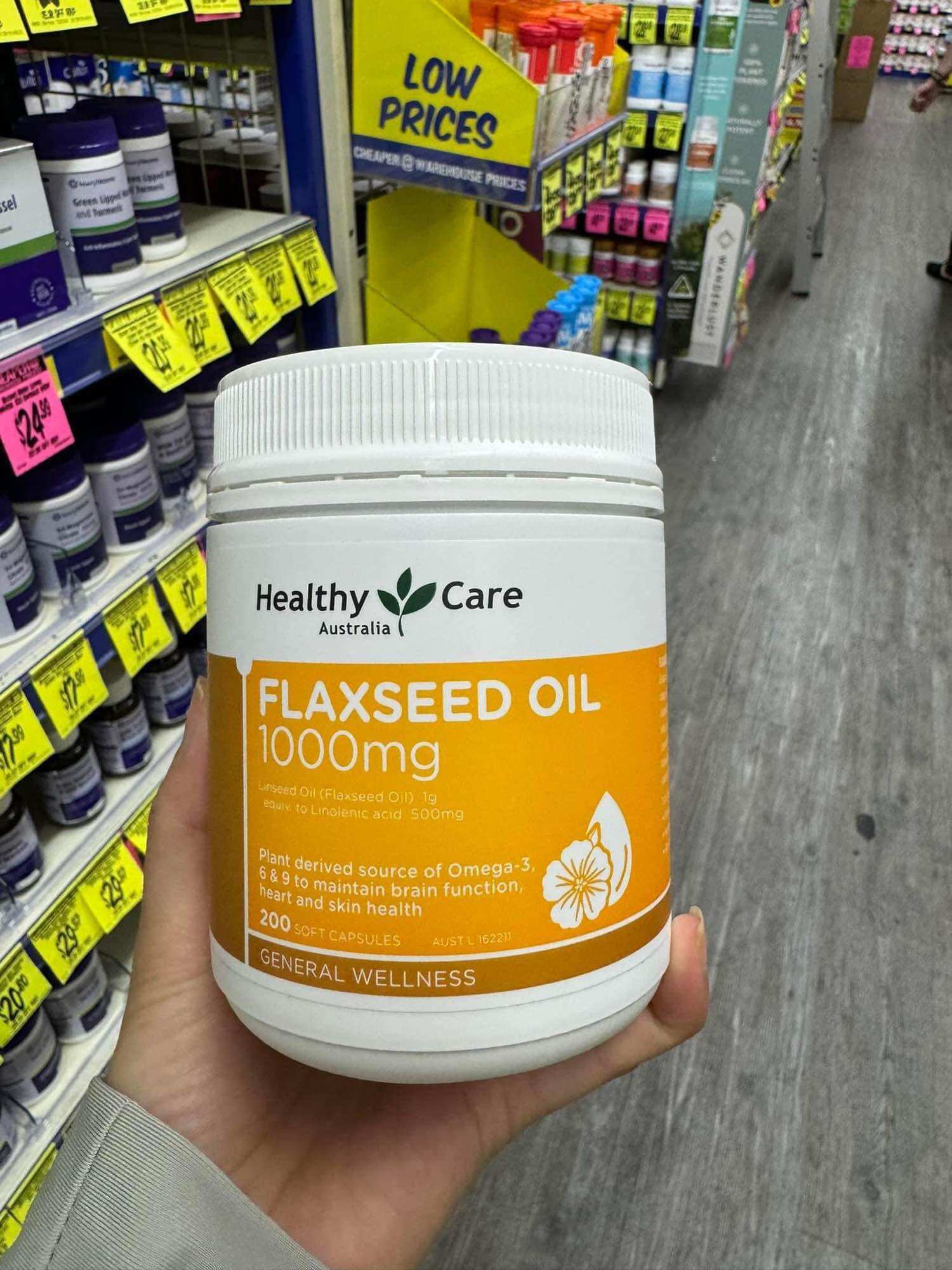 Healthy Care Flaxseed Oil 1000mg 200v - OMEGA 3 6 9