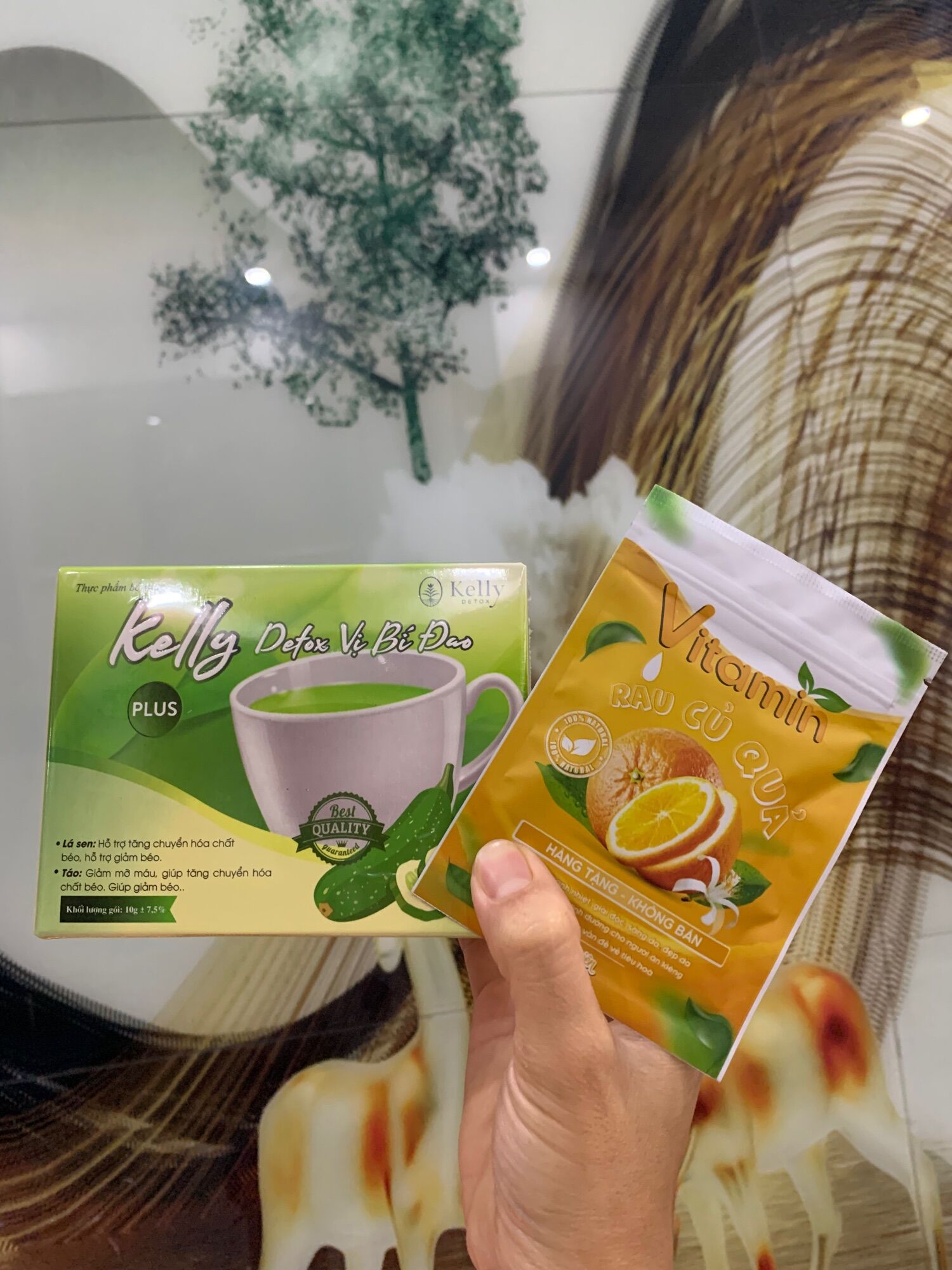 Trà bí đao kelly detox plus giảm cân date mới