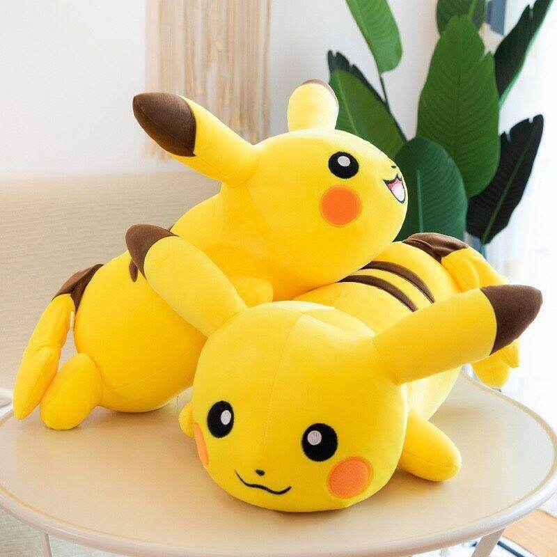 Gấu bông gối ôm hình Pikachu 45cm làm từ vải nhung nì siêu đáng yêu ngộ nghĩnh