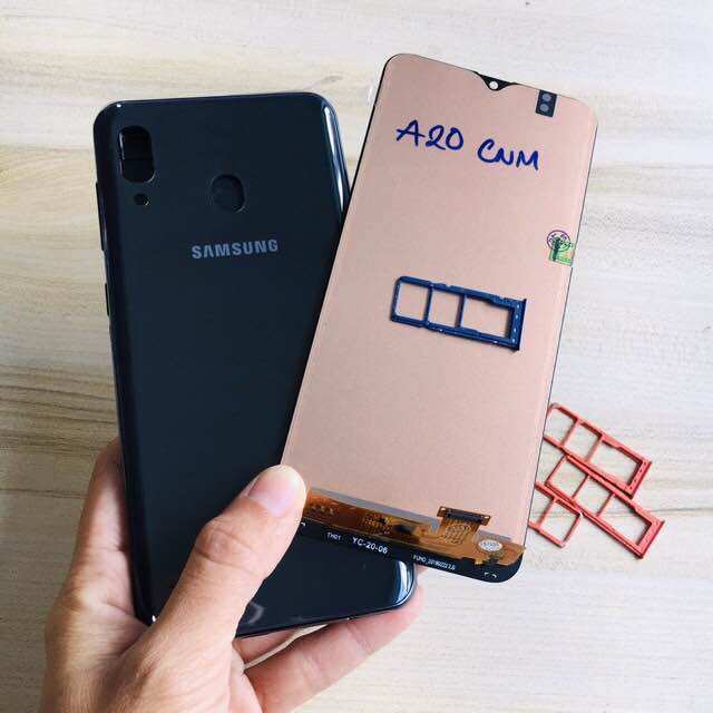 Combo bộ vỏ sườn + màn hình samsung a20 zin hàng cao cấp