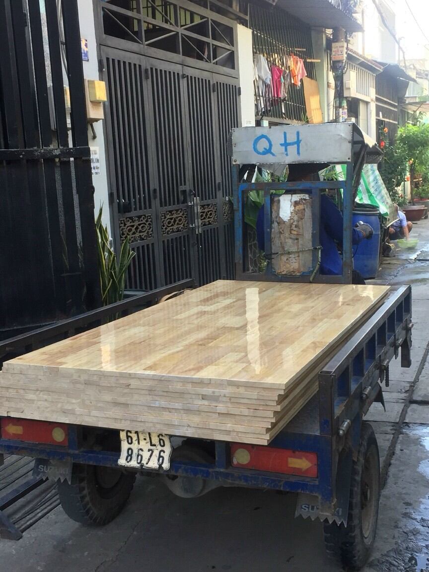 80x1m2x18mm gỗ cao su  làm bàn,kệ ,mặt bếp,..