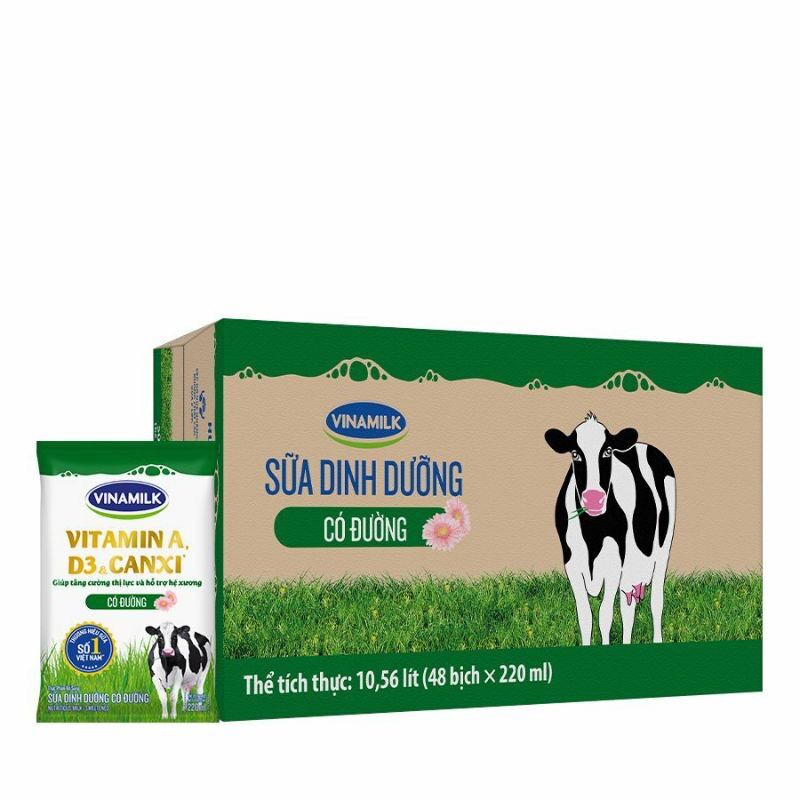 Thùng 48 bịch sữa VINAMILK (220ml/bịch) - giao hoả tốc 4h TPHCM