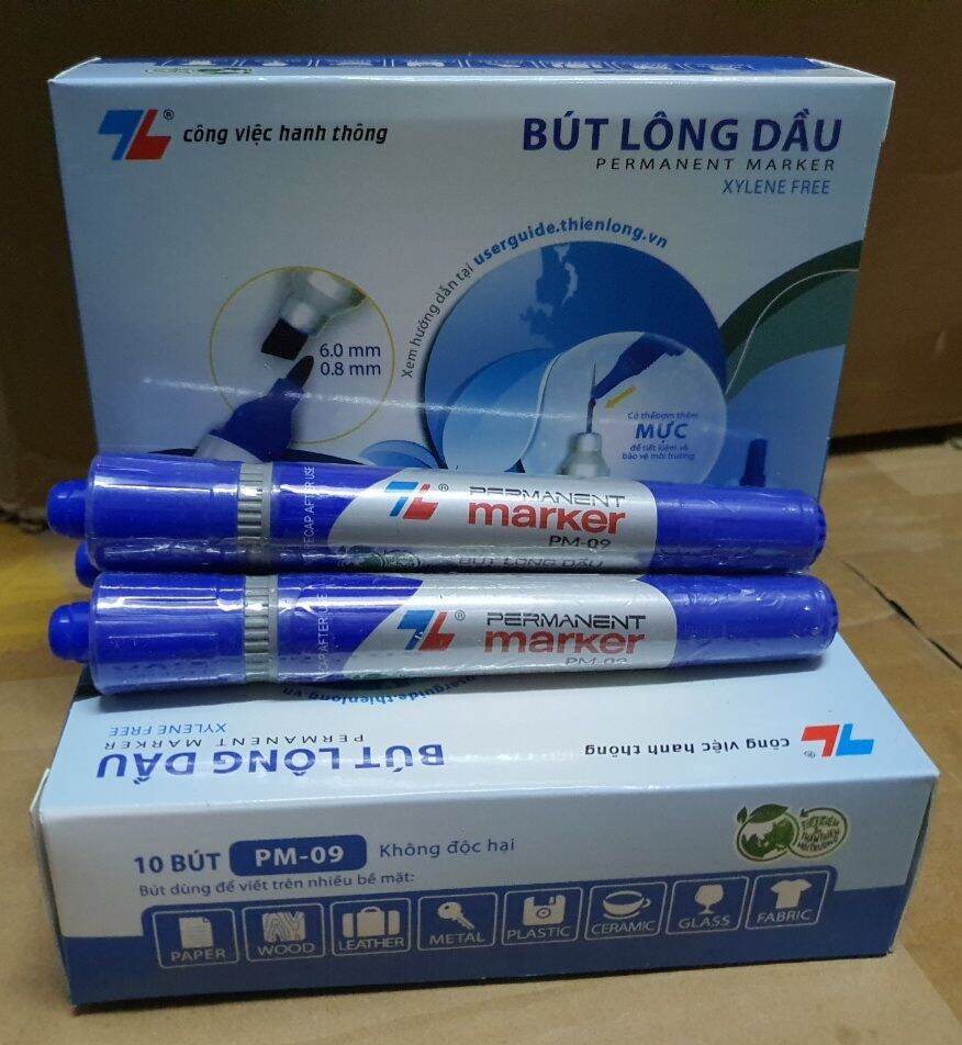 Bút lông dầu 2 đầu TL PM-09 (Hộp 10 cây)