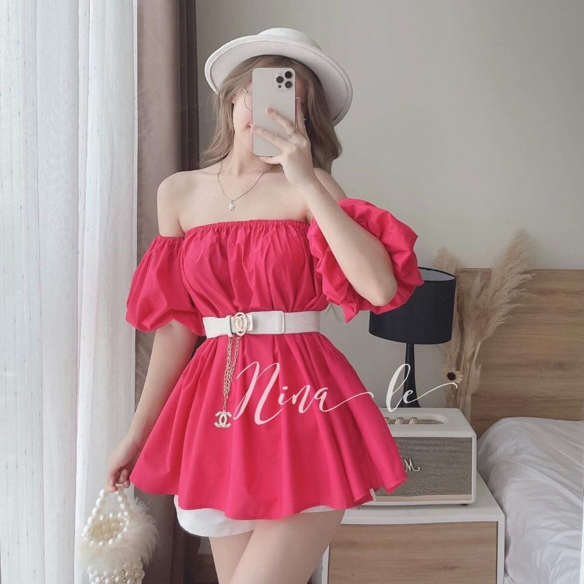 Áo trễ vai giấu quần phong cách mới b19