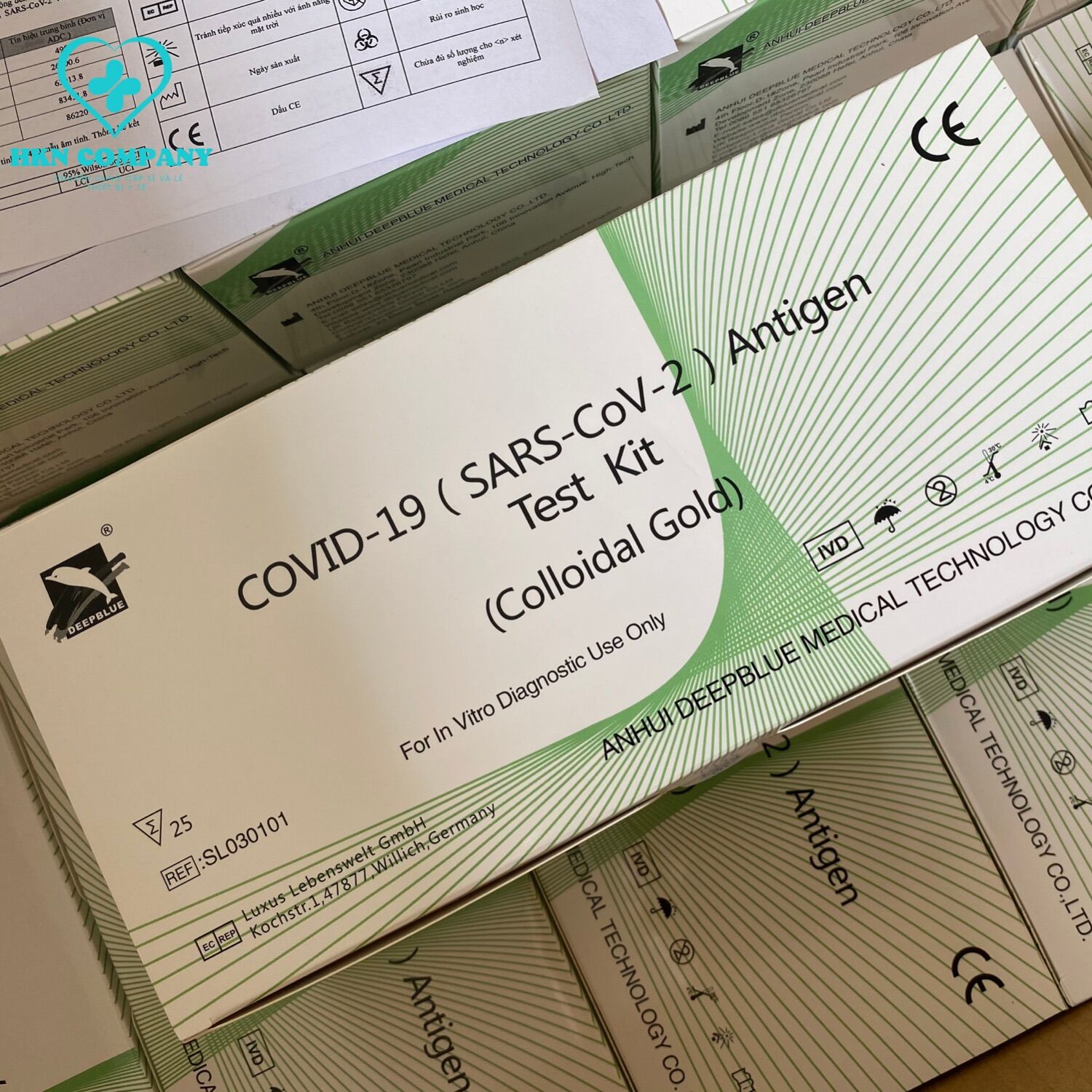 Kit test nhanh covid Colloidal Gold 10k/bộ HSD 2024