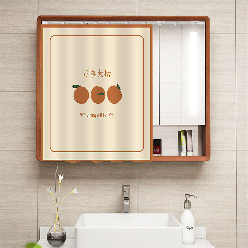Rèm che chắn gương rèm che bụi phòng tắm nhà vệ sinh rèm kéo thần thánh che gương tủ máy giặt bàn trang điểm
