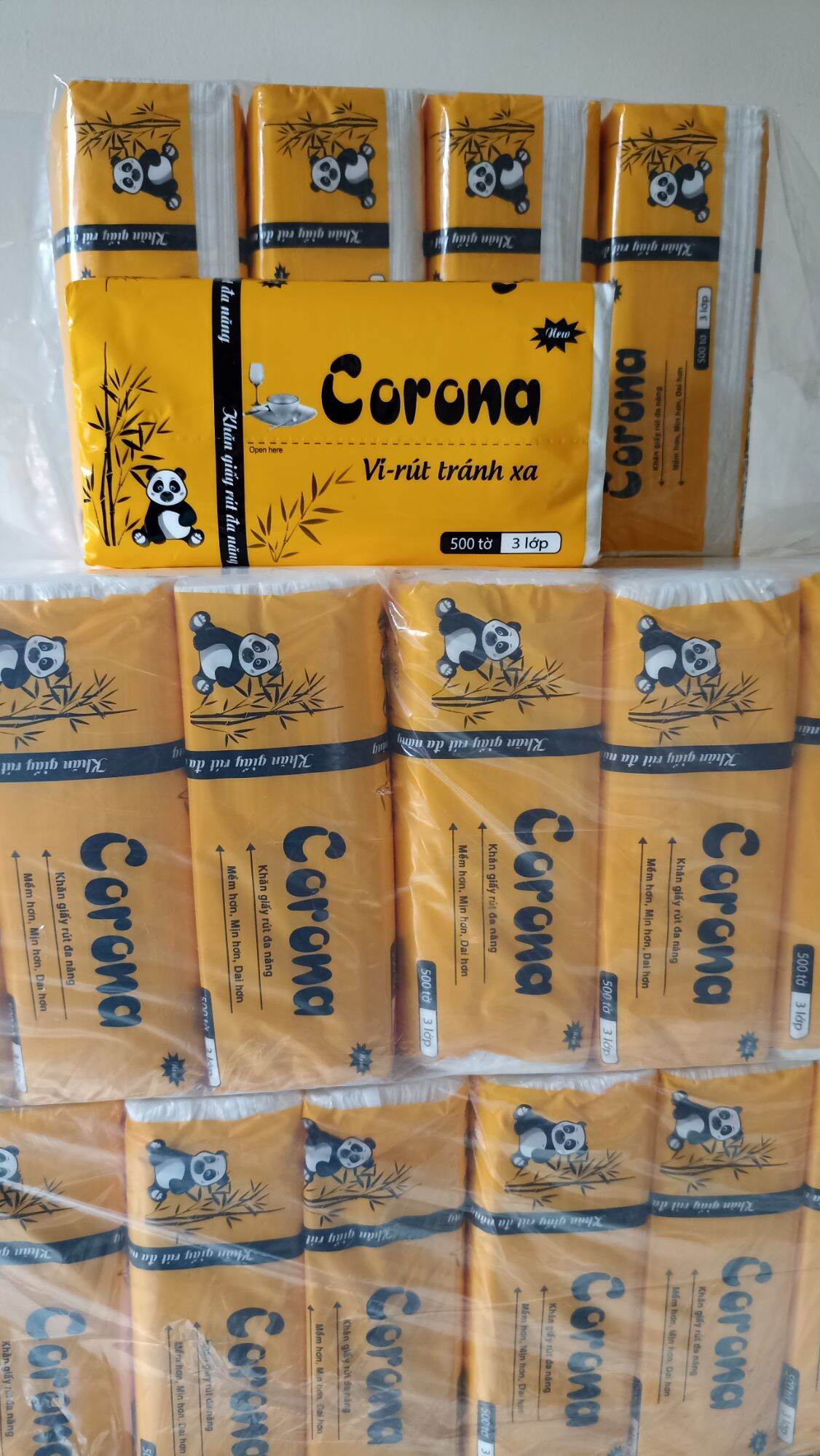 GIẤY RÚT LỤA CORONA 500 TỜ 3 LỚP MỀM,MỊN,D AI-GIẤY RÚT TRẮNG