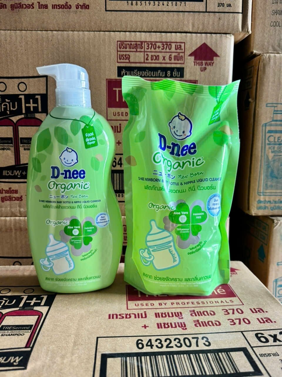 [set chai và túi] Nước rửa bình sữa Dnee Thái Lan 600ml