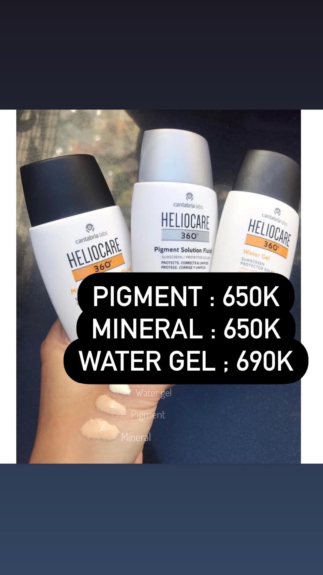 Kem chống nắng heliocare 360 các dòng 50ml