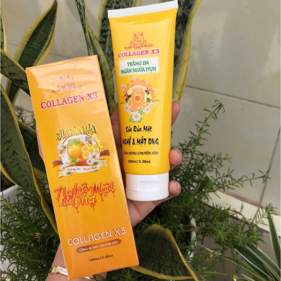 Sửa rửa mặt nghệ mật ong collagen x3