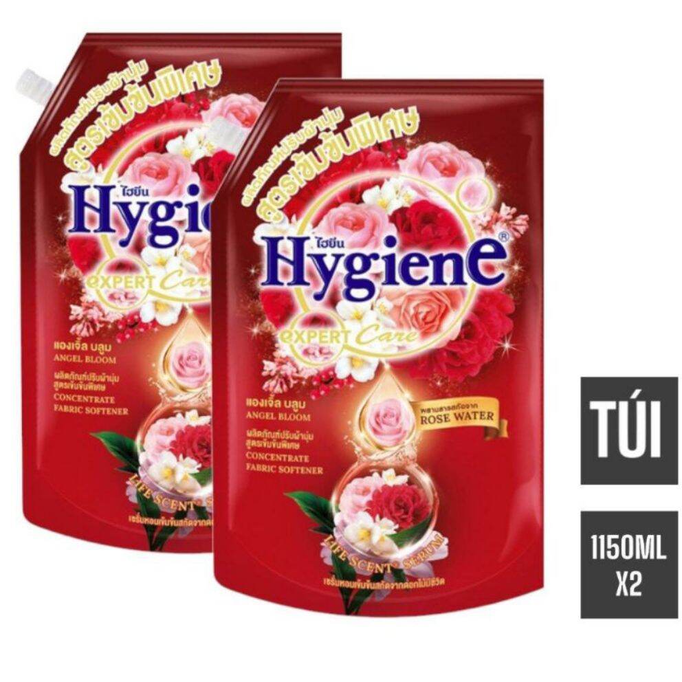 Combo 2 túi nước xả vải hygiene rose water đỏ 1150ml