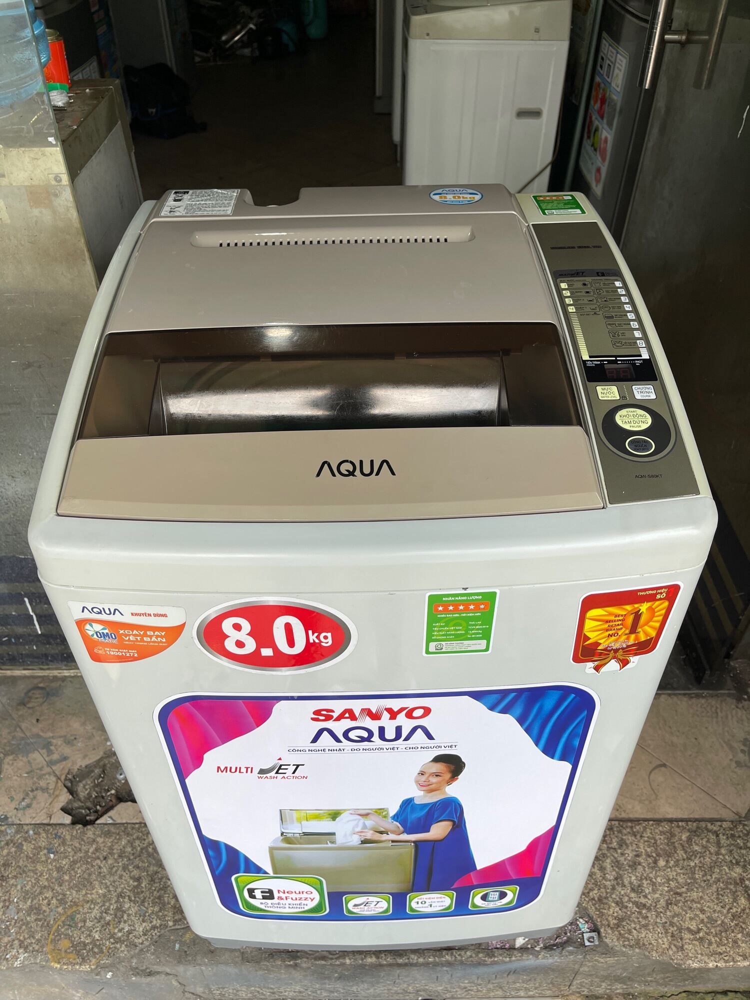 Máy giặt Aqua 8kg êm tiết kiệm bán HCM