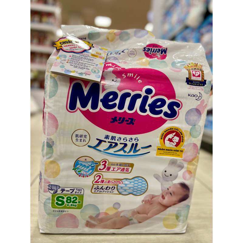 TÃ DÁN MERRIES CHO BÉ SIZE S82+ 6/ M64+ 4 MIẾNG