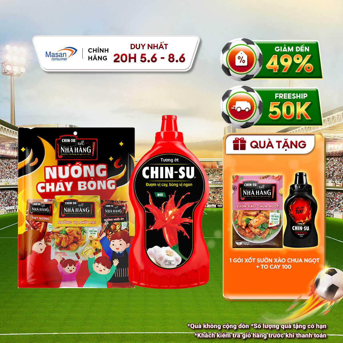 Combo xốt CHIN-SU nướng cháy bỏng (1túi xốt Thịt nướng mới 80gr + 1túi xốt nướng muối ớt 80gr + 1túi xốt nướng phô mai 80gr) + Tương ớt Chin-su 1kg