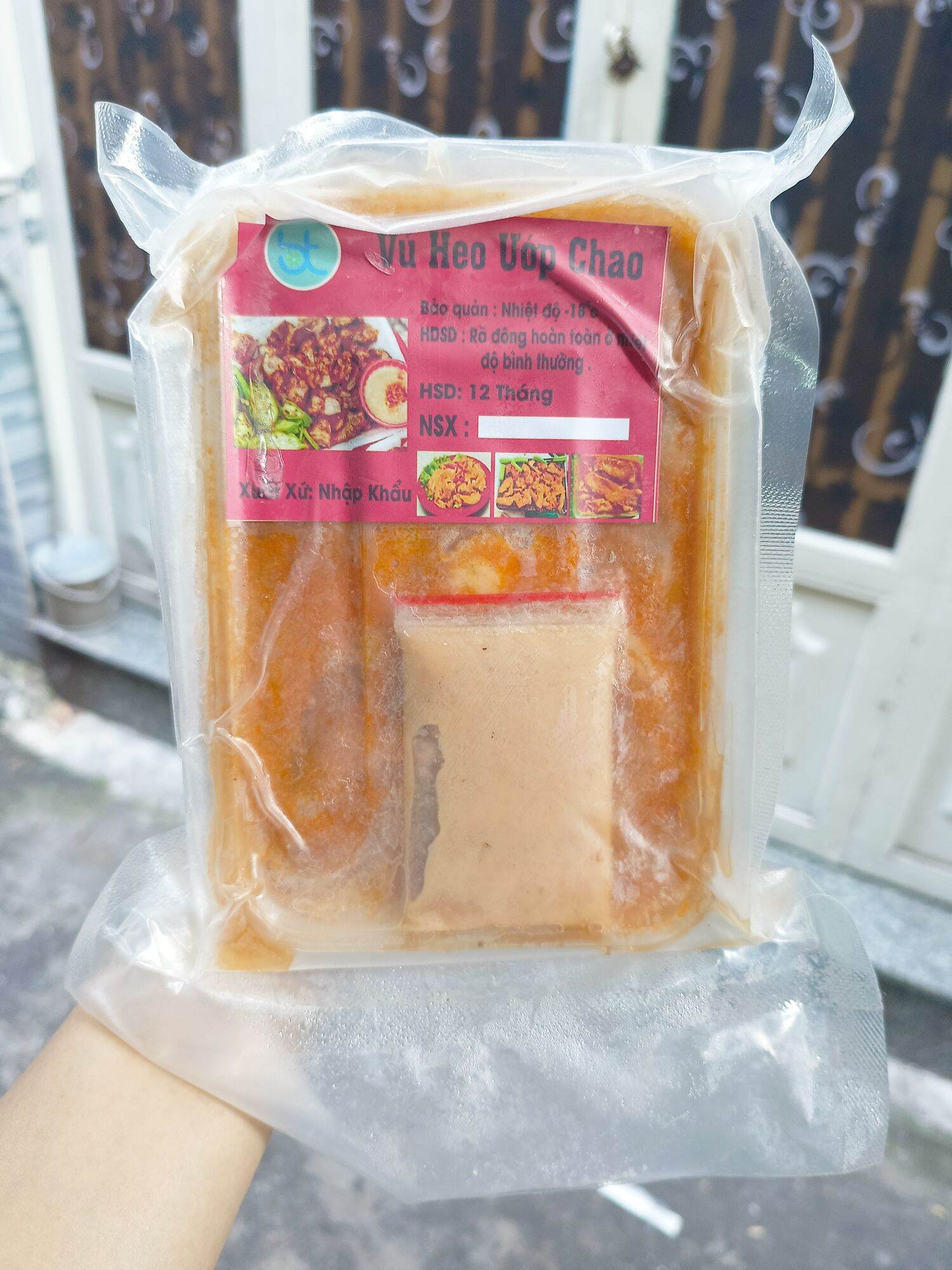 Vú heo ướp chao loại ngon, hộp 500g kèm chao chấm