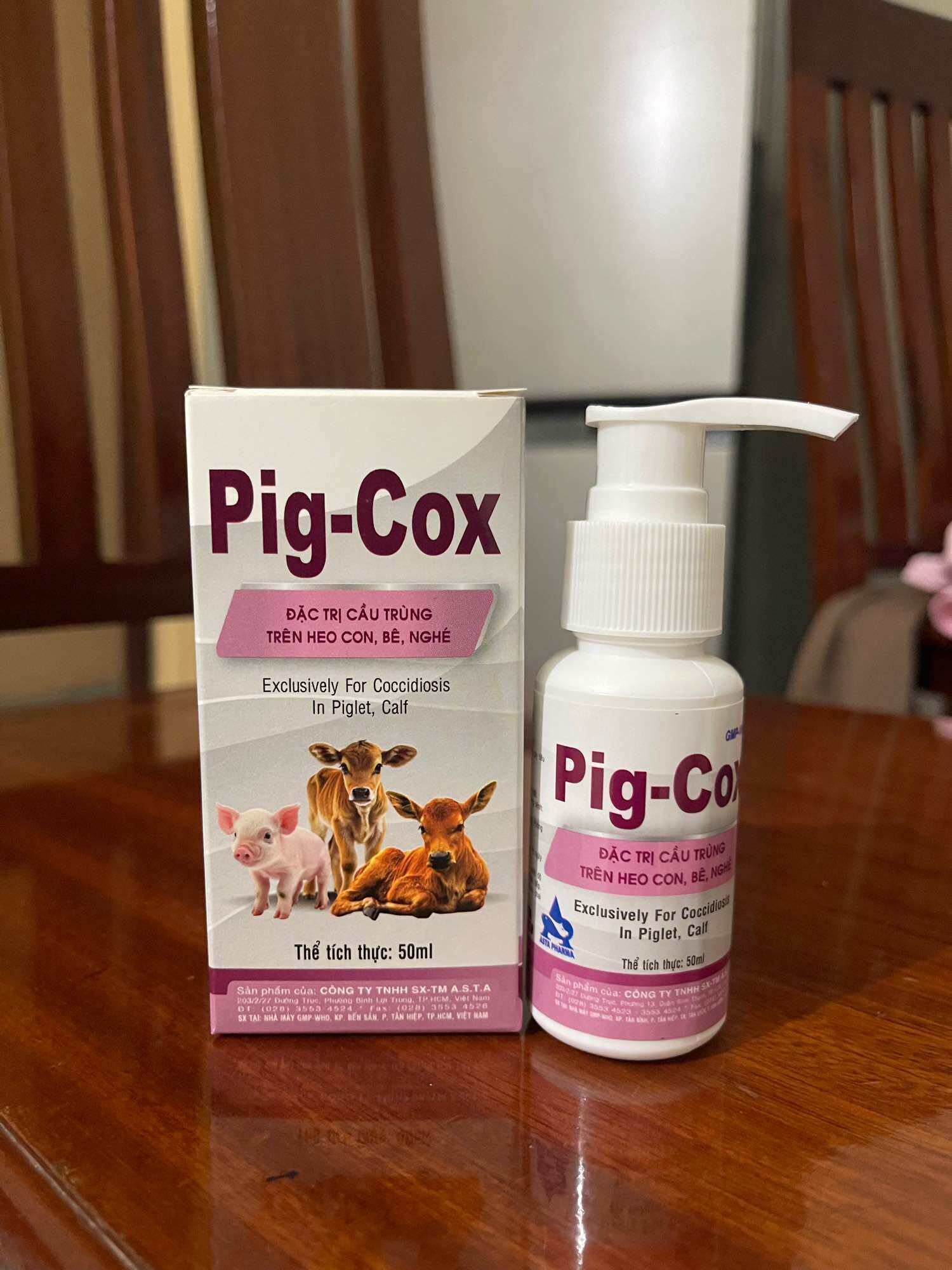 Chai Pig Cox (50ml) asta dung dịch uống xử lý cầu trùng trên heo con, bê nghé