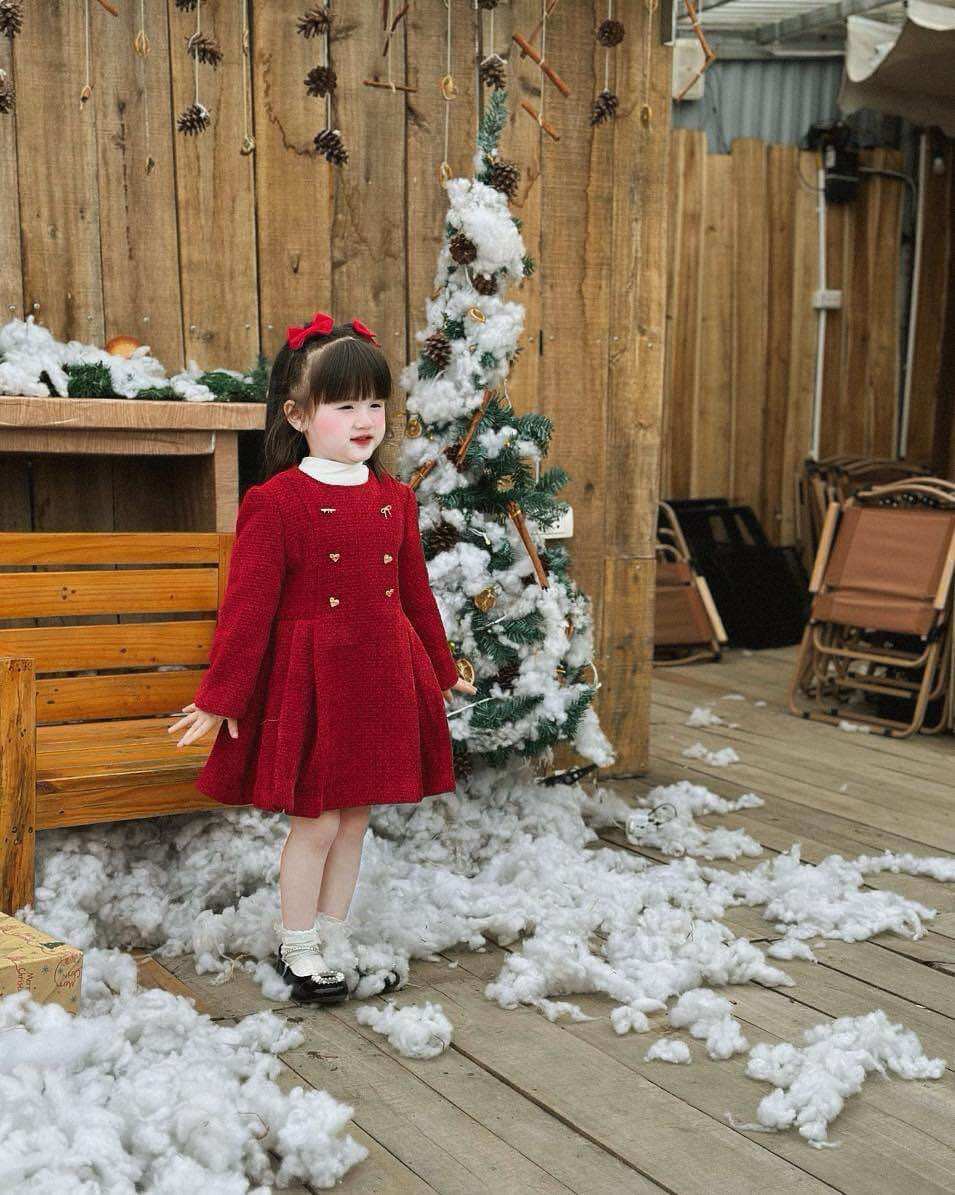 Váy dạ tweed cho bé gái