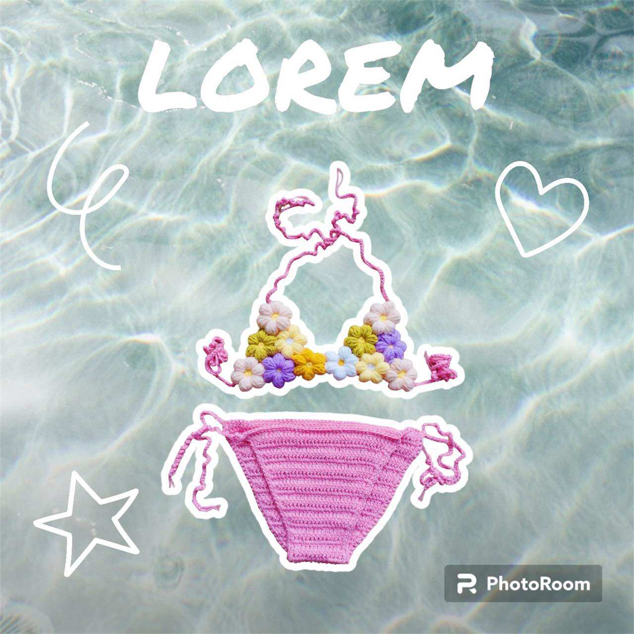 Bikini Len Handmade Cho Bé Gái |Đồ Bơi Len Hoa Cho Bé