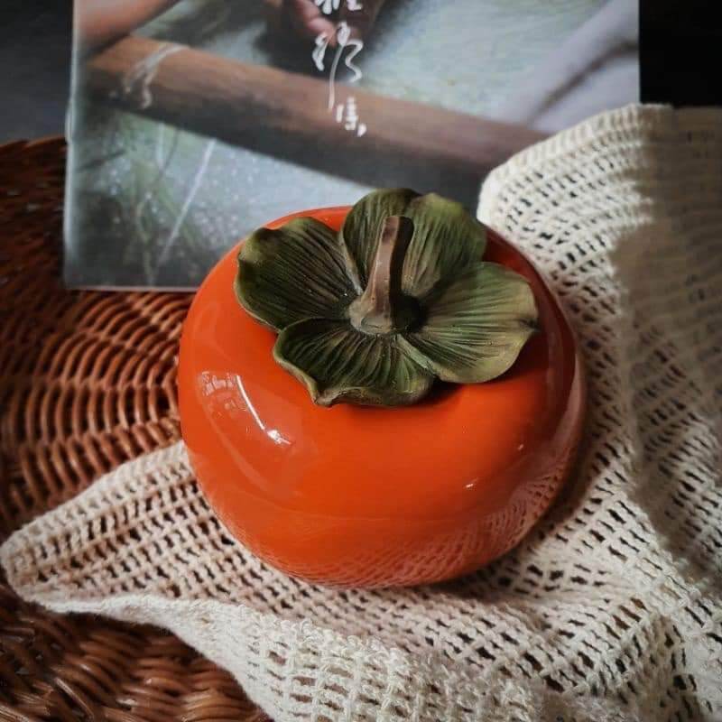 Quả hồng sứ dùng đựng trà hoặc decor