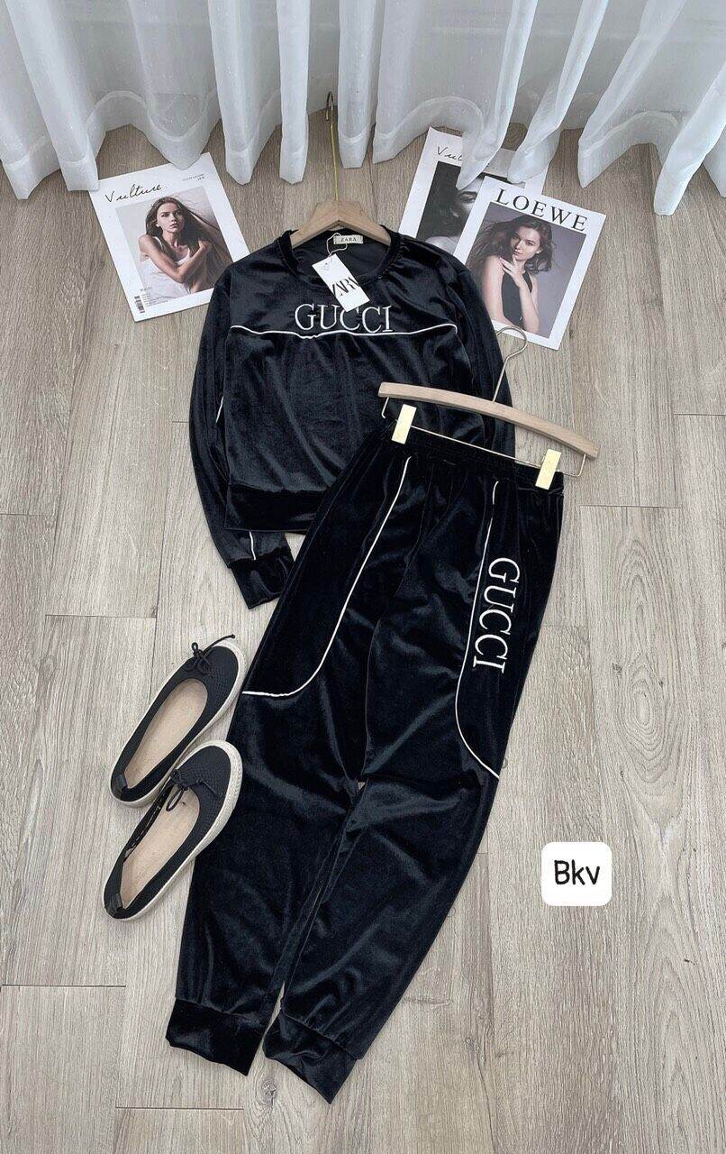 Bộ nhung thêu GUCCI hàng đẹp