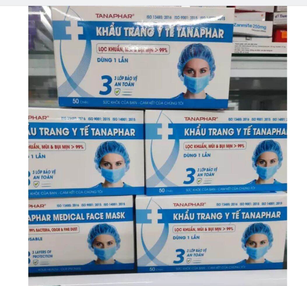 KHẨU TRANG 3 lỚP KHÁNG KHUẨN TANAPHAR