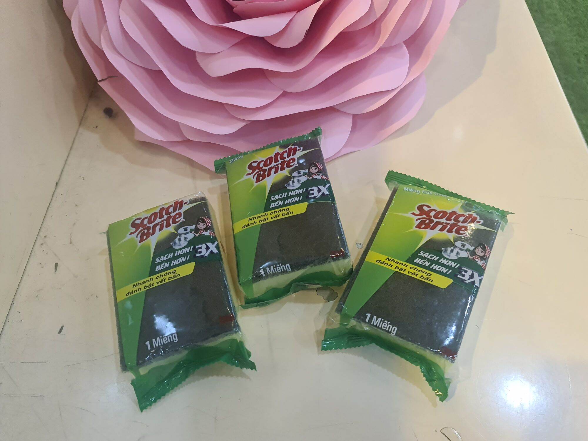 [Combo 3 miếng] Miếng rửa chén sợi cước Scotch Brite 3M