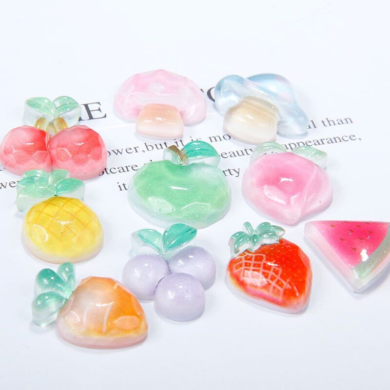Set 10 charm hoa quả 10 mẫu lập thể siêu đẹp