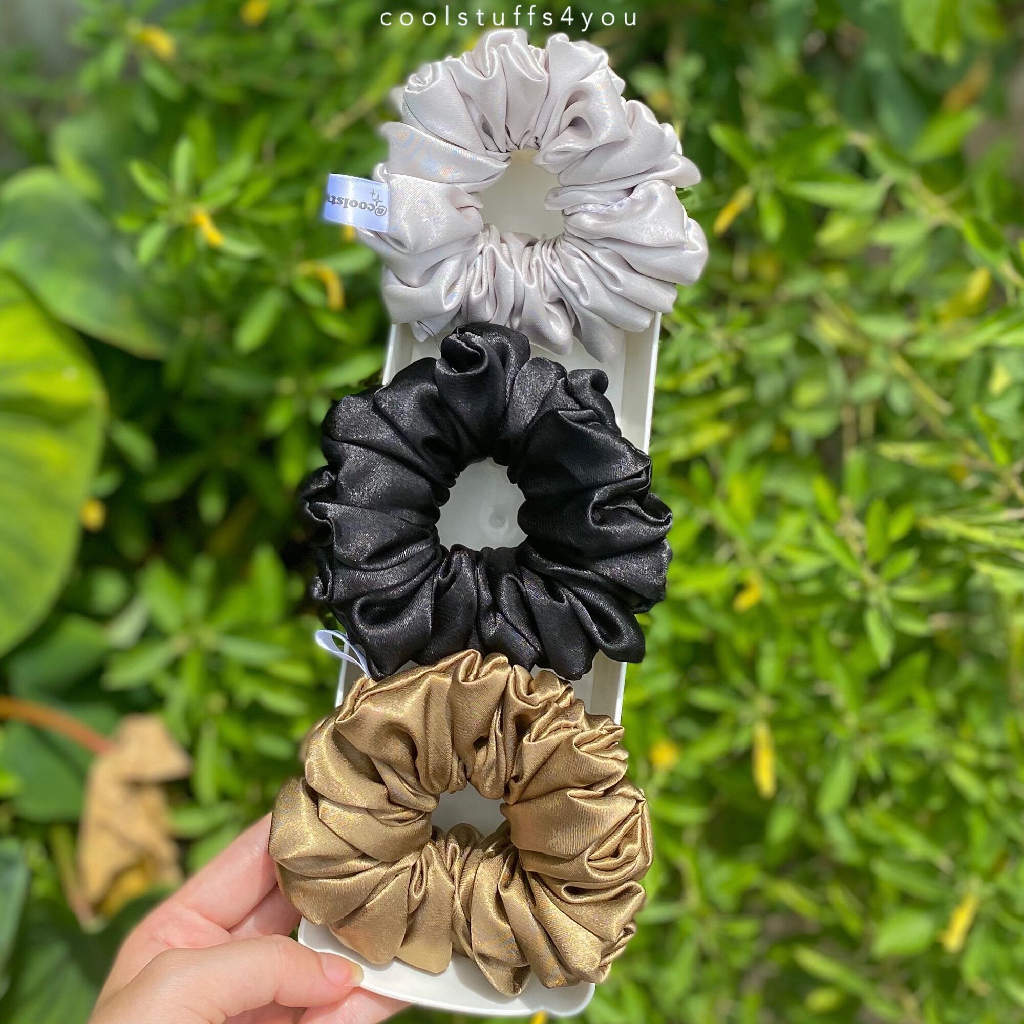 Buộc Tóc Scrunchies Lụa Mềm Mịn Size Thường Nhiều Màu {Bảng Màu Lụa Size Thường}