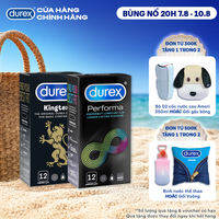 Combo 1 hộp Bao cao su Durex Kingtex 49mm 12 bao & 1 hộp Bao cao su Durex Performa 52mm 12 bao