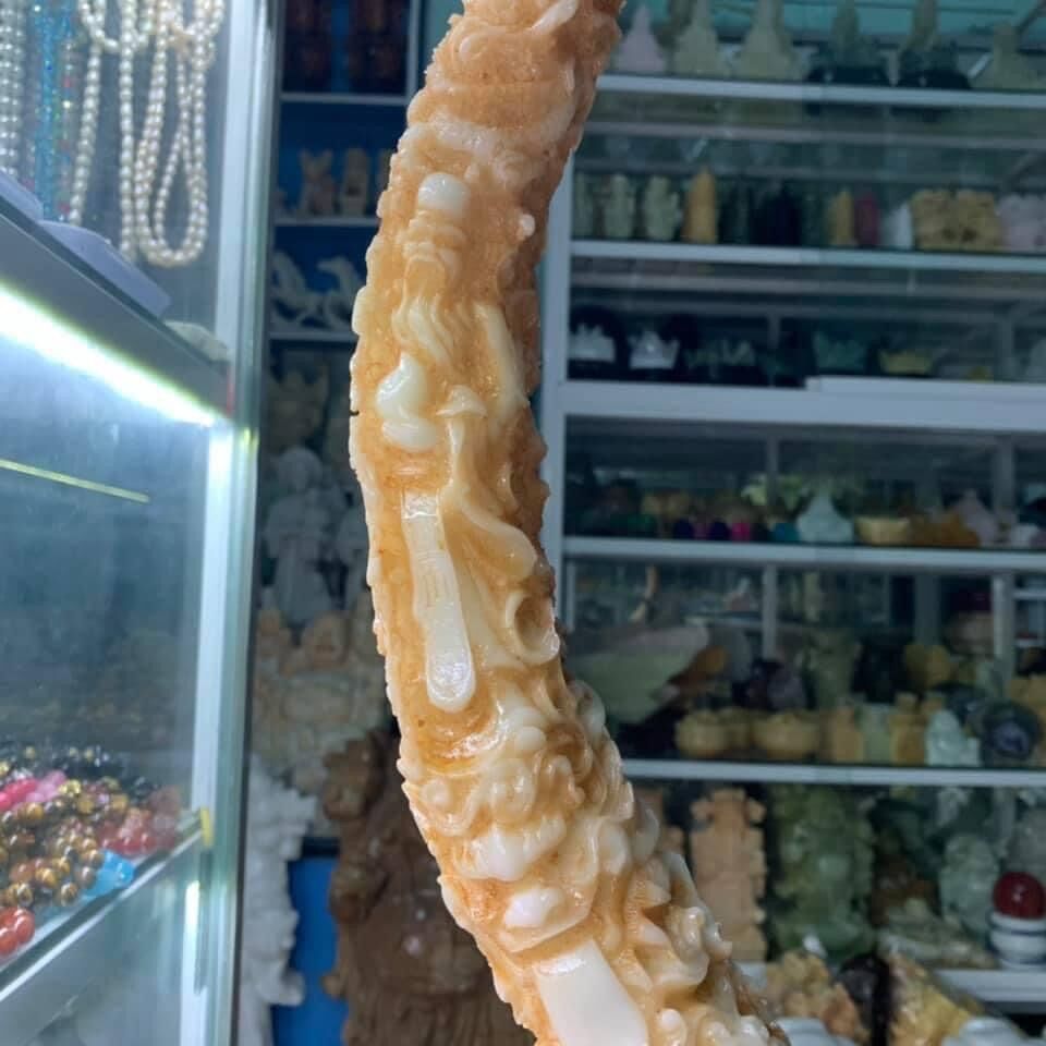 Cặp Kỳ Lân (Kì Lân) Ngậm Ngà Đá Đúc Phong Thuỷ, Sang Trọng, May Mắn, Tài Lộc Đặt Phòng Khách, Bàn Làm Việc - cao 63.5cm