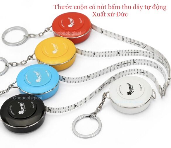 1 cái thước cuộn Aktion xuất xứ Đức có móc khoá, có nút bấm thu dây dài 150cm 60in (Sp y hình)
