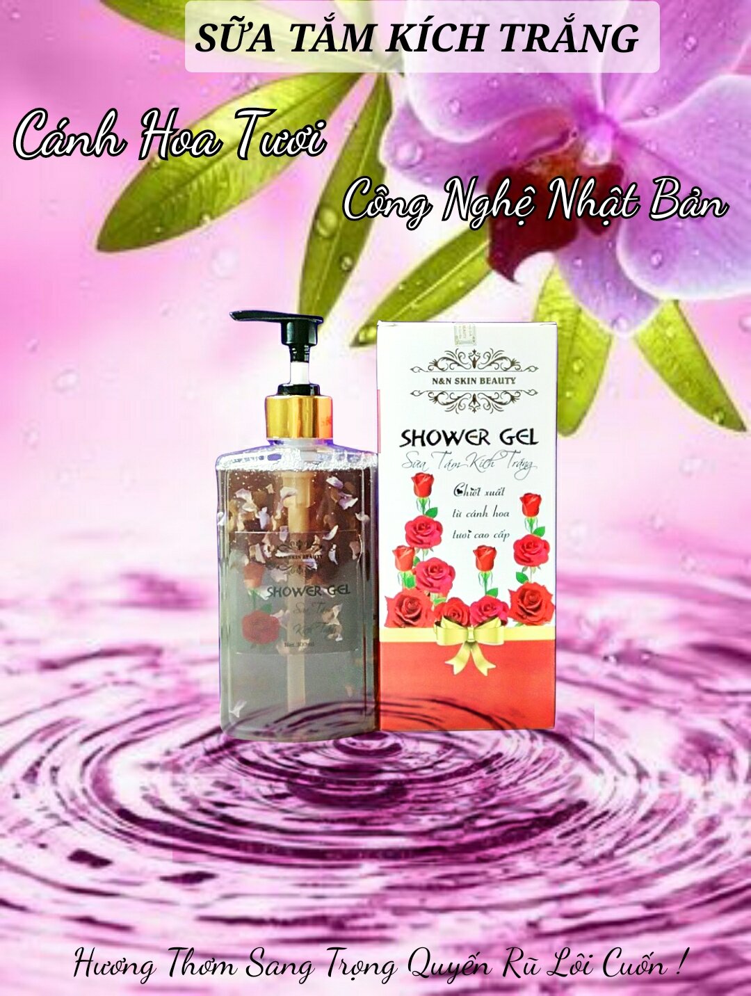 Sữa tắm kích trắng cánh hoa