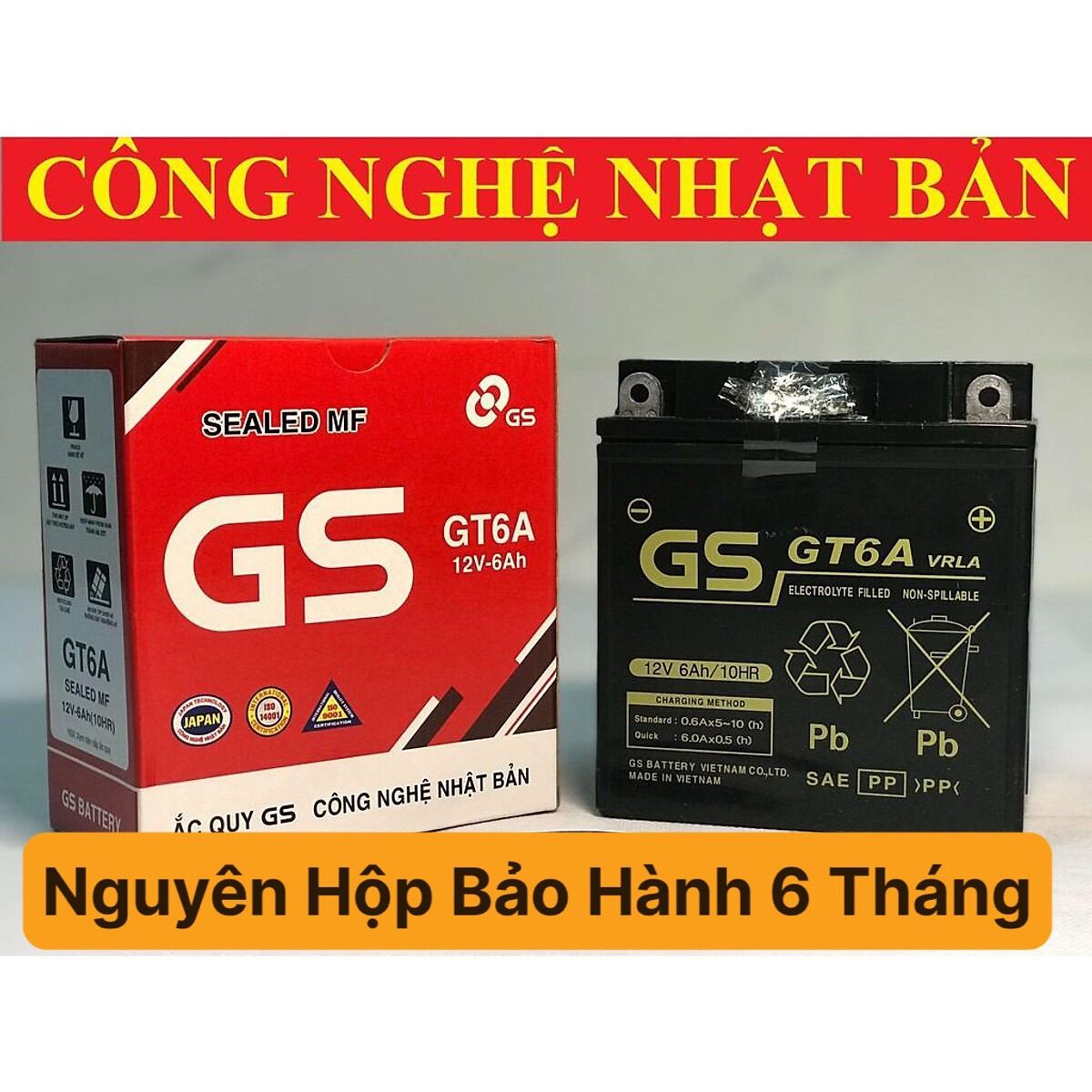 Ắc quy fullbox gs gt6axài cho dream,siruis.v..v
