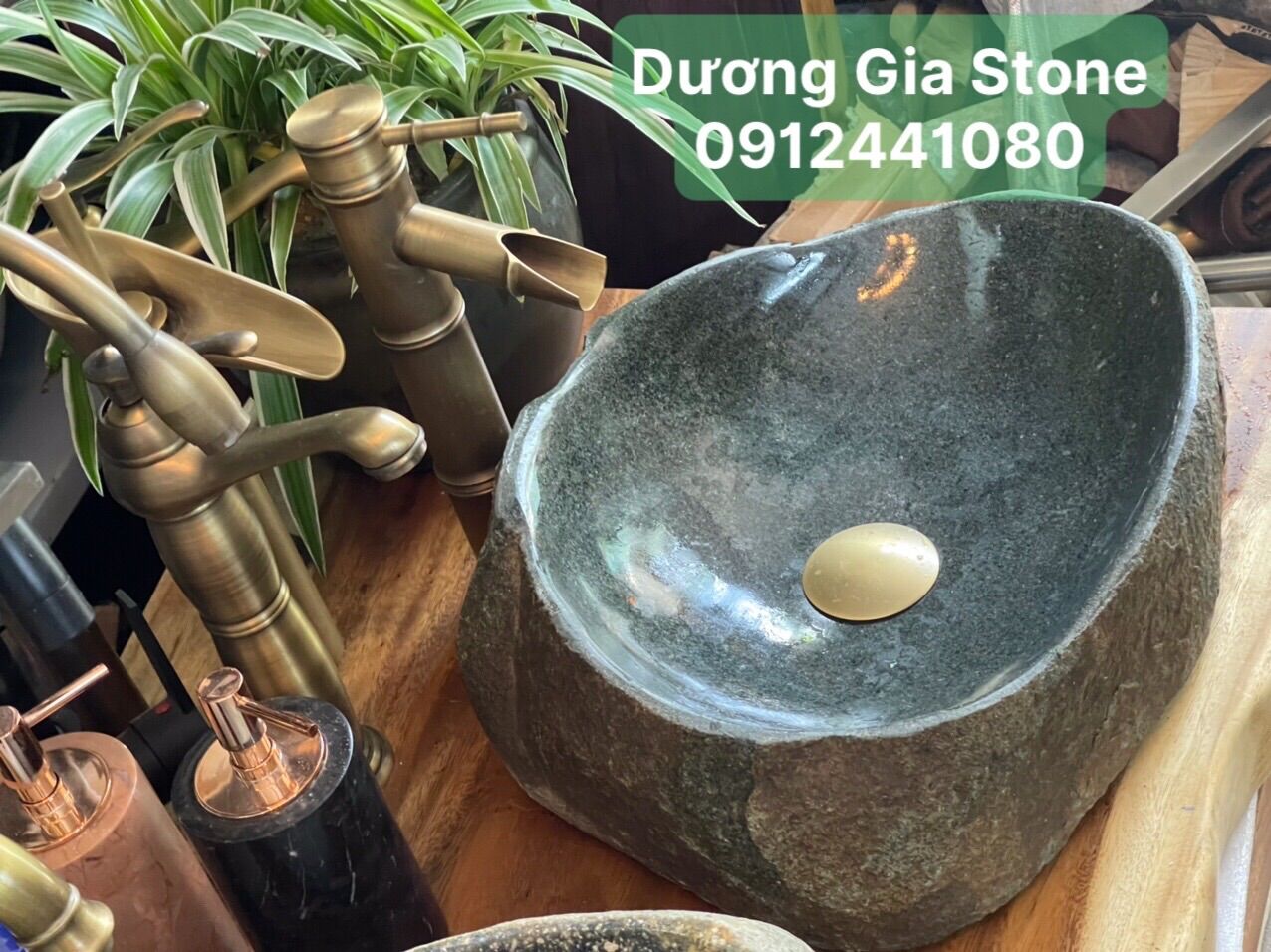 Lavabo đá cuội tự nhiên 100 %