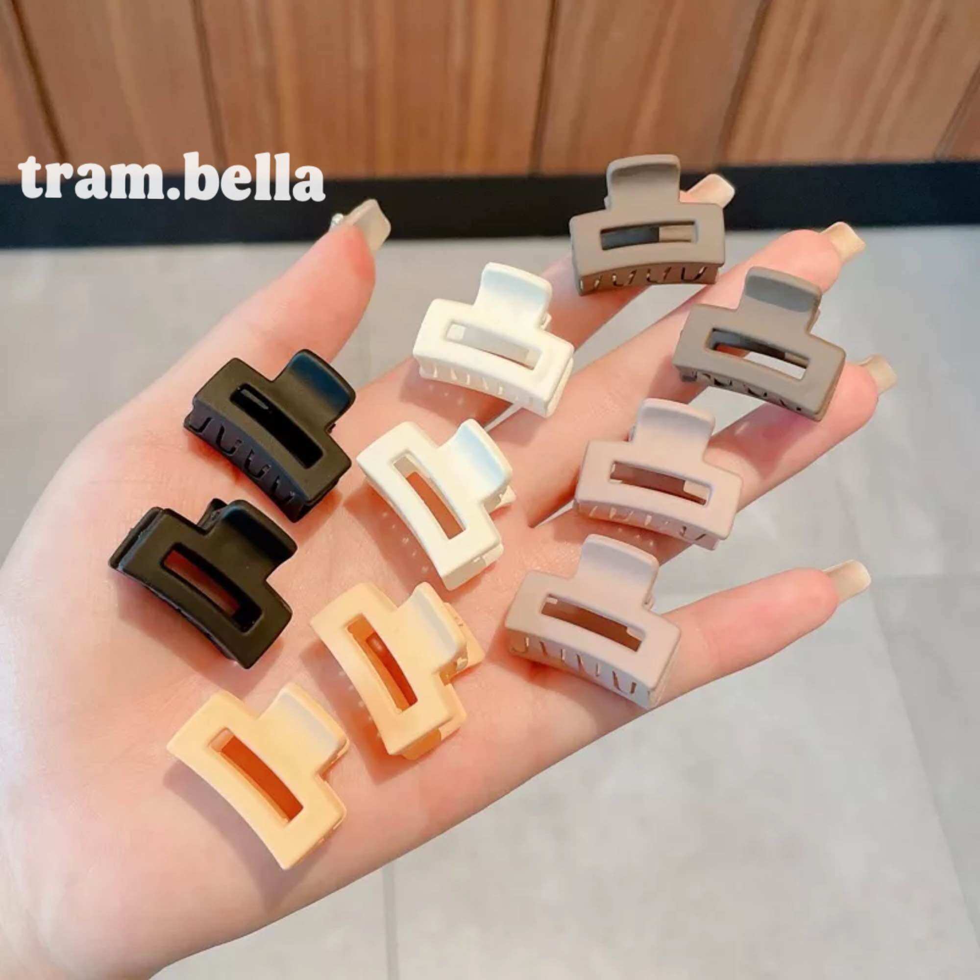 Set 2 kẹp tóc chữ nhật mini tạo kiểu tóc cho nữ trâm bella