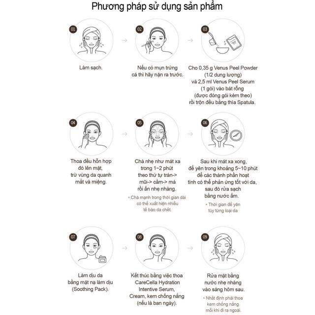 Vi kim tảo biển thay da sinh học CareCella Venus Peel Hàn Quốc (full set)