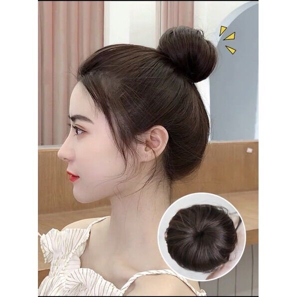 Tóc giả búi củ tỏi búi tròn ❇️